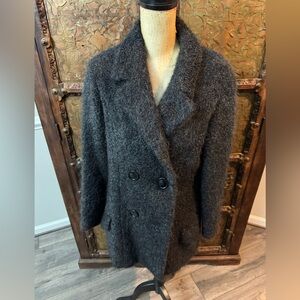 Mondi Charcoal Double-Breasted Pea Coat 36